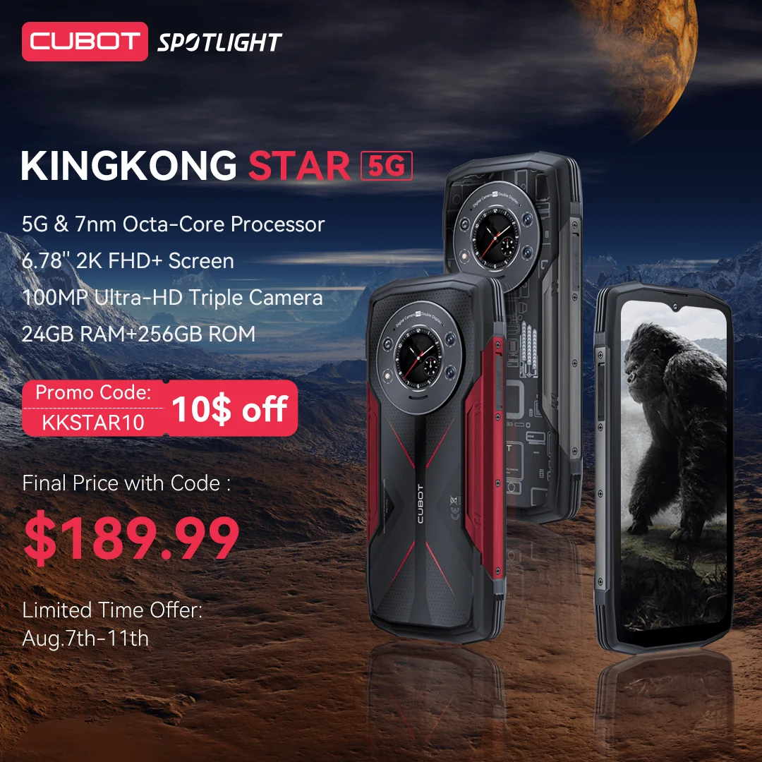 Official shop】Cubot KingKong Star 5G 24GB+256GB 6.78 2K Screen Rugged  Smartphone