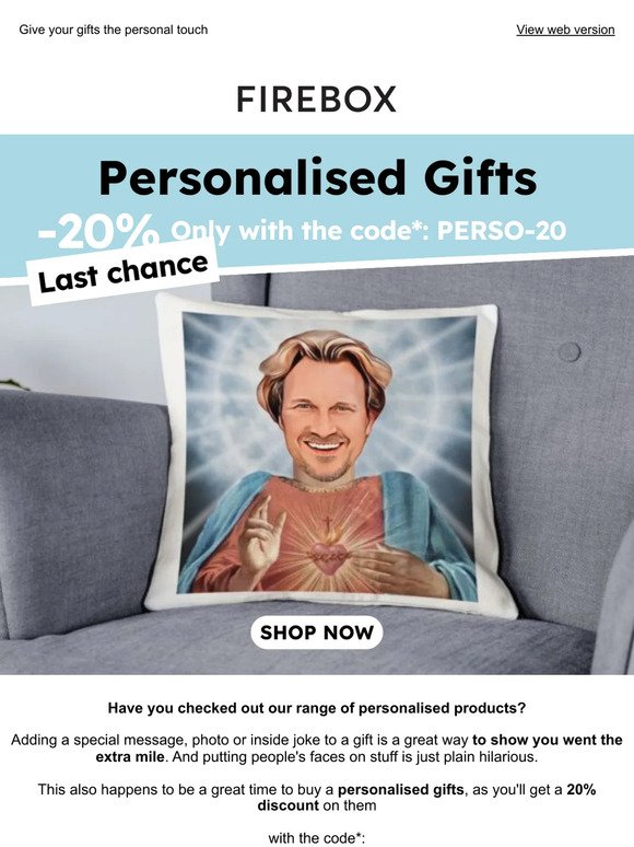Your discount on personalised products is waiting... ⏳