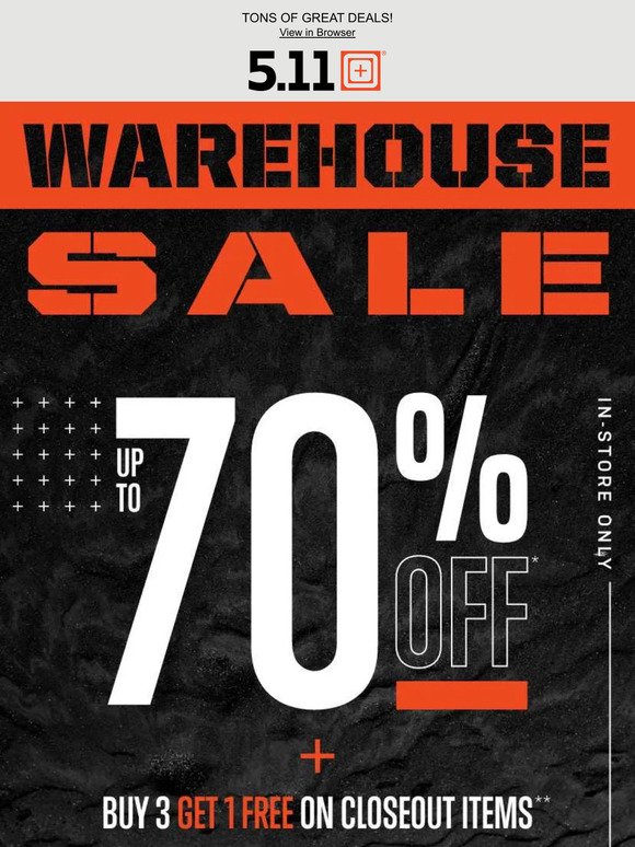 Don't Miss Our Warehouse Sale | Up to 70% Off