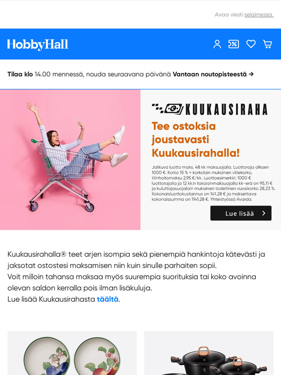 Tee ostoksia joustavasti Kuukausirahalla!