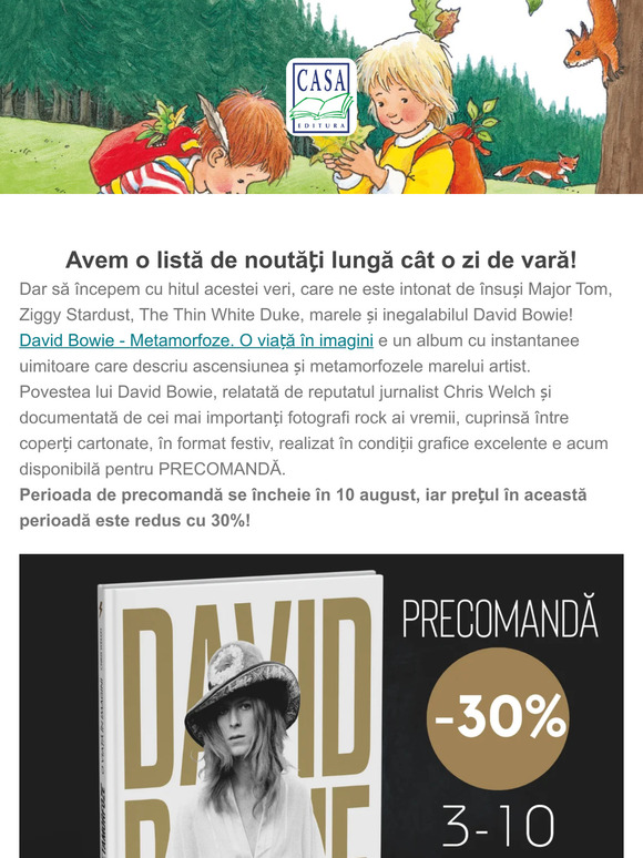 Noutăți pentru copii și revenirea lui David Bowie