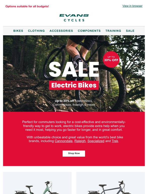 Up to 30% Off E-Bikes ⚡