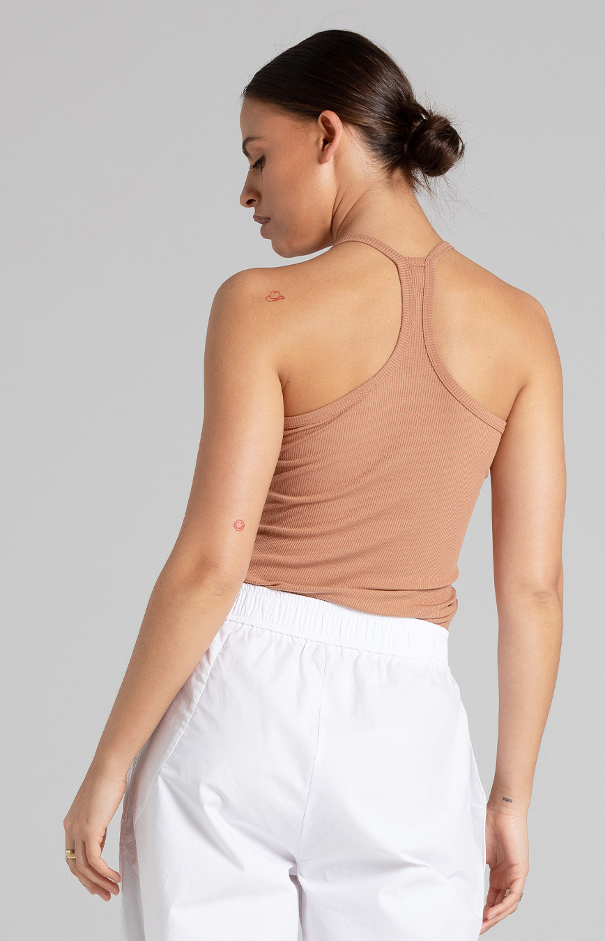 RIB RACER SINGLET - LATTE