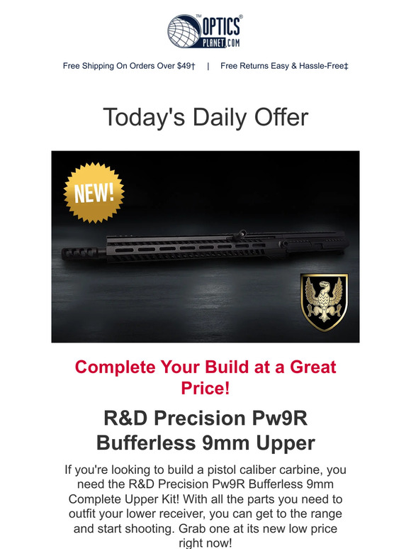Big Savings on R&D Precision Complete 9mm Upper Kit Milled