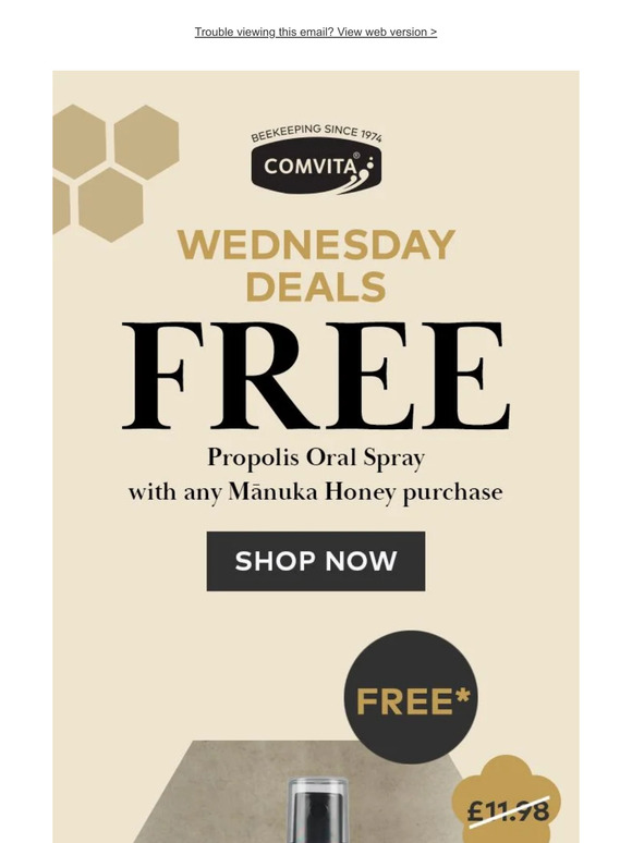 Wednesday Deal! FREE Propolis Oral Spray with any Mānuka Honey purchase 🐝