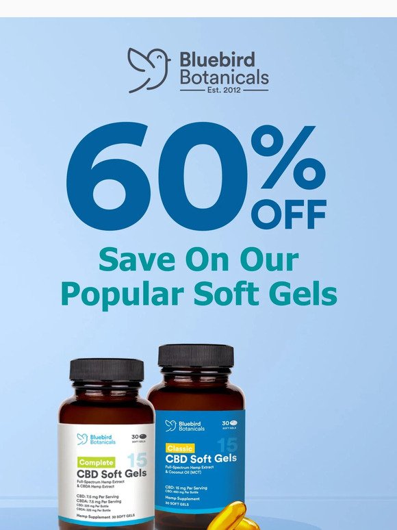 TWO DAYS ONLY: 60% Off CBD Soft Gels