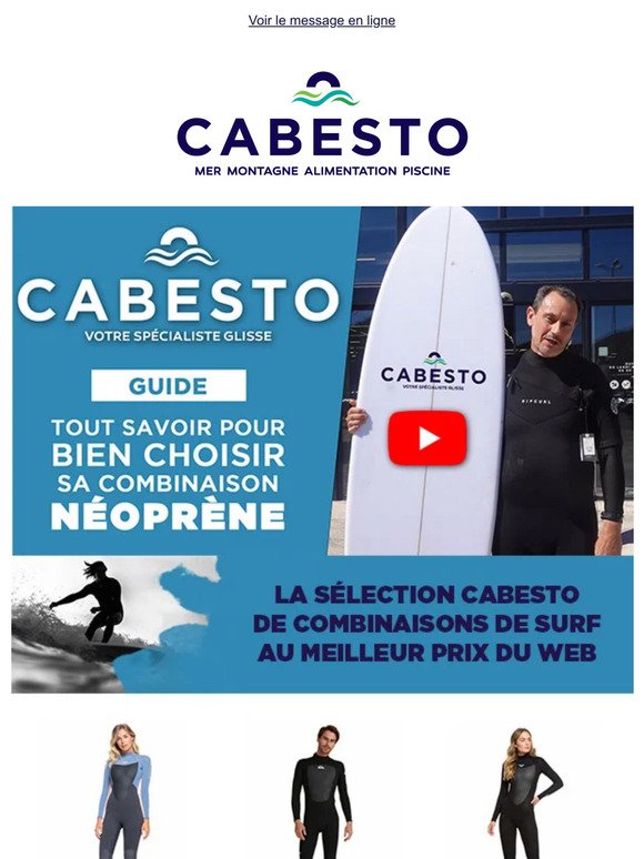 Comment (bien) choisir sa combinaison de surf et de glisse chez CABESTO !