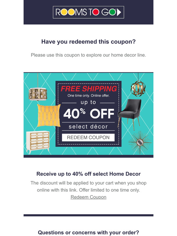 Rooms To Go: Did you see this special home decor coupon?  Milled