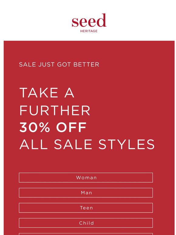 Further 30% Off Sale
