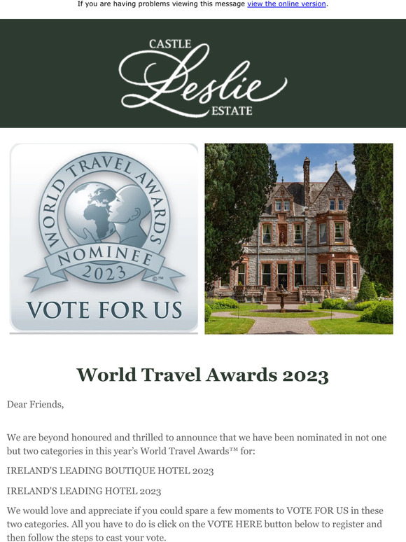 Please Vote for Castle Leslie Estate!