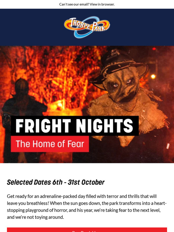 Thorpe Park 👻 Fright Nights Tickets On Sale! Milled