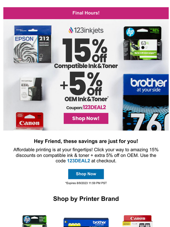 Ends Midnight - Ink & Toner Sale - Don't Miss Out!