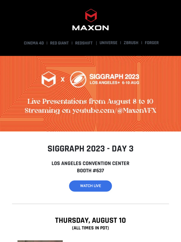 Maxon Siggraph 2023 Day 3 Milled