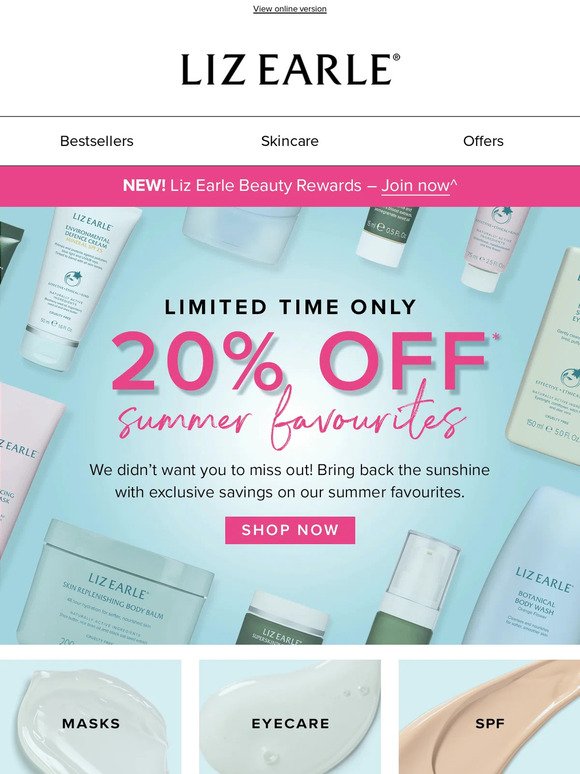 Sale extended: 20% off summer favourites
