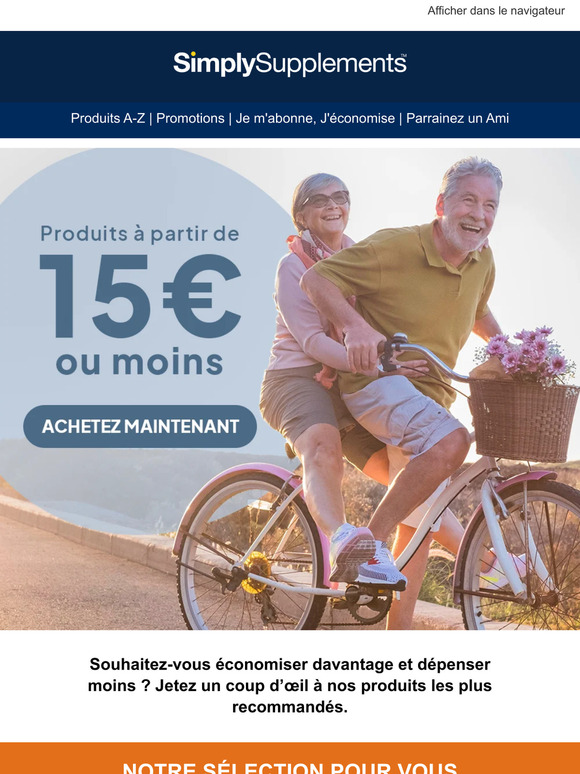 Produits à partir de 15 € ou moins
