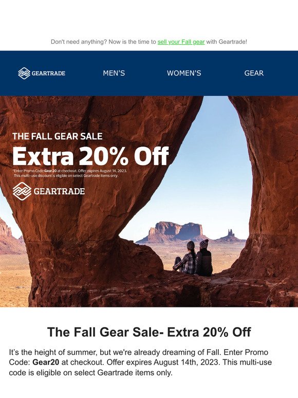 Choose Your Adventure: Extra 20% Off On Geartrade Items Now