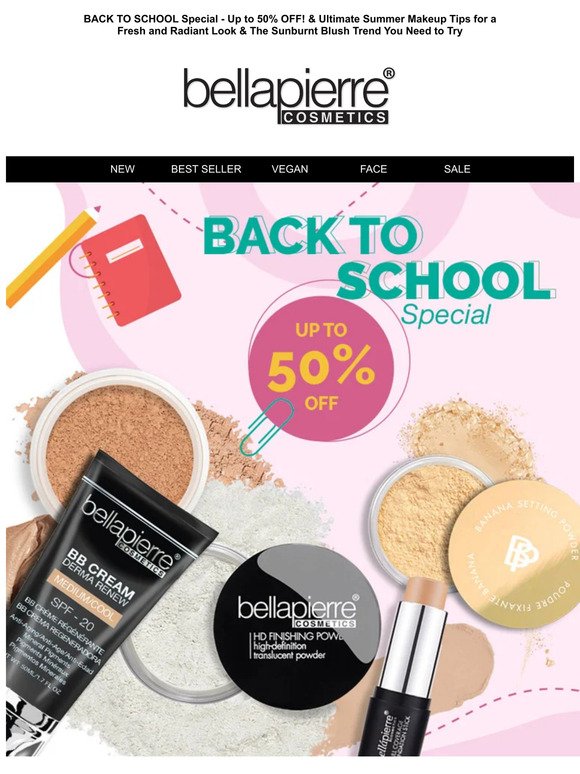 BACK TO SCHOOL Special - Up to 50% OFF! - Bellapierre Cosmetics USA