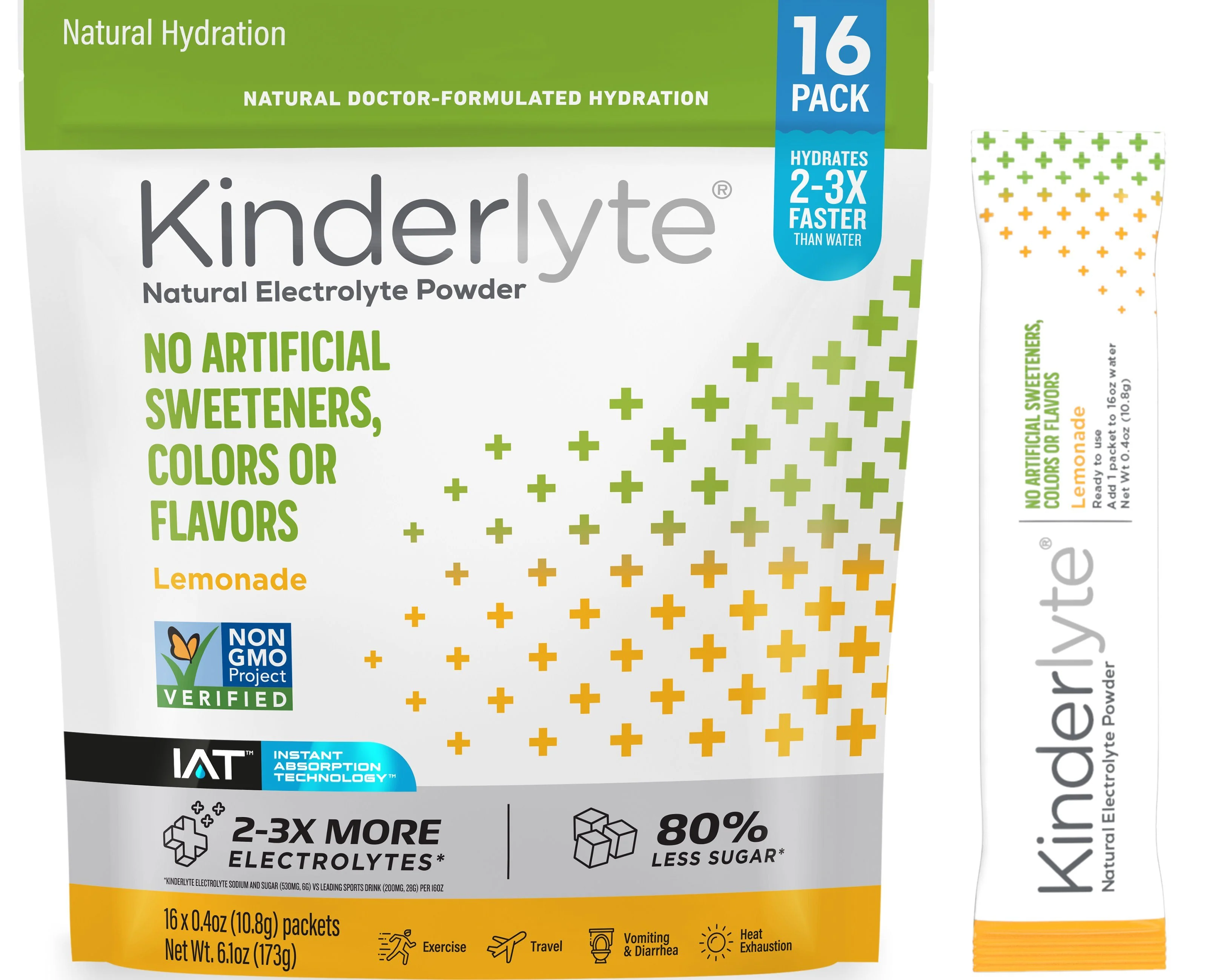 Image of Kinderlyte 16ct<br>Natural Electrolyte<br>Powder Lemonade