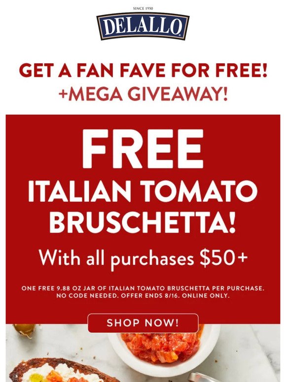 FREE Bruschetta? You heard us right! 🍅