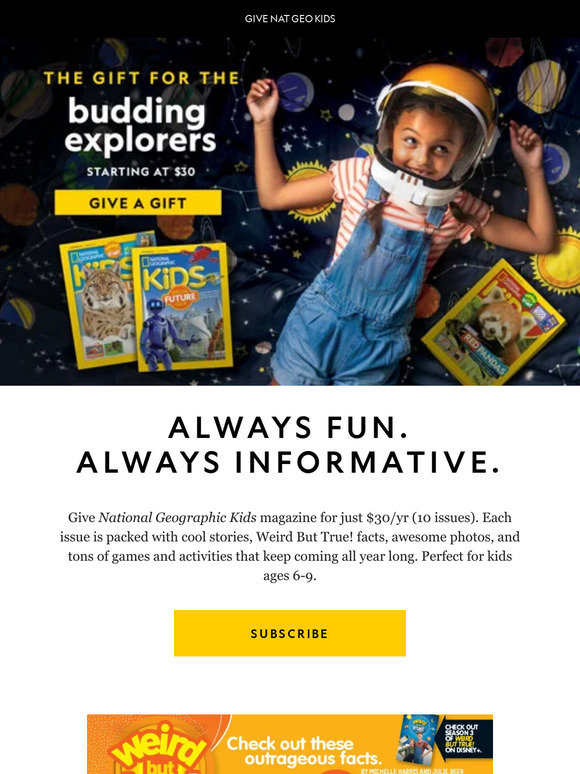 Explore together with Nat Geo Kids magazine
