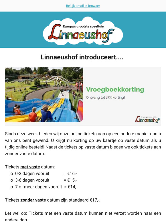 Vroegboekkorting bij Linnaeushof