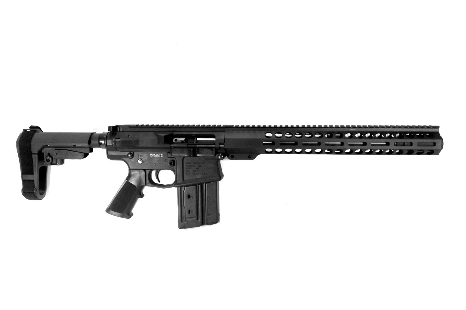 Image of P2A PATRIOT 12.5" 8.6 Blackout 1/3 Pistol Length Melonite M-LOK Pistol with Flash Can
