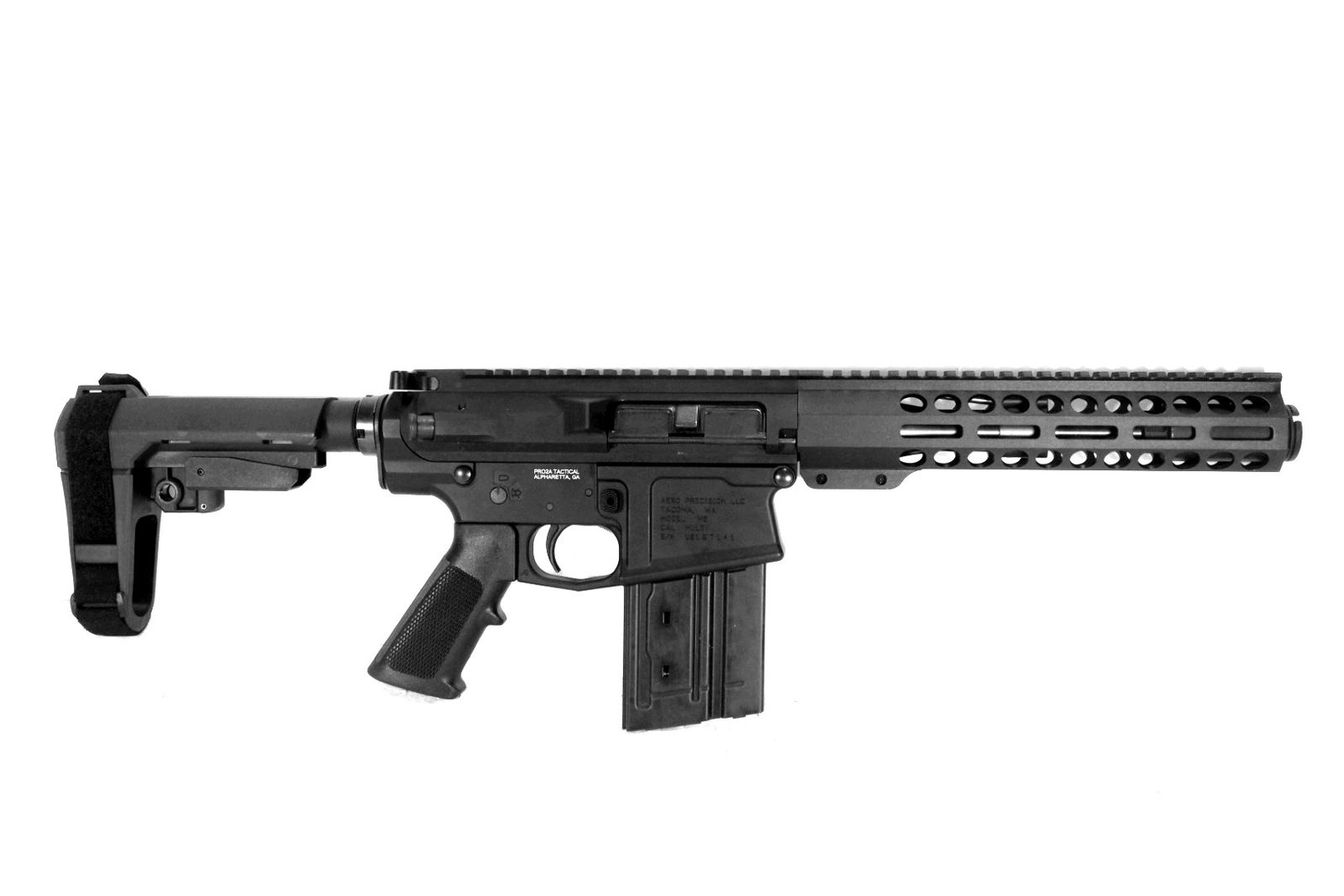 Image of P2A PATRIOT 7.75" 8.6 Blackout 1/3 Pistol Length Melonite M-LOK Pistol with Flash Can