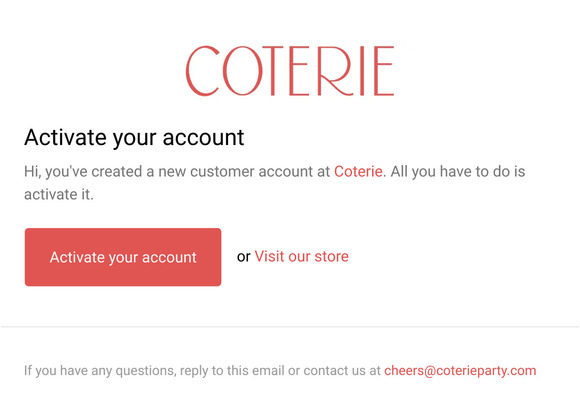 Customer account activation