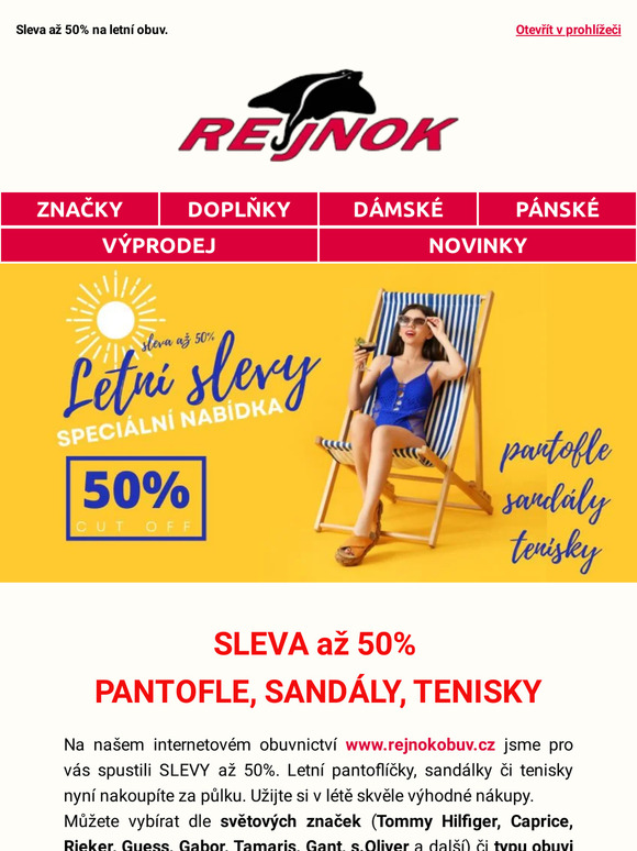 Letní VÝPRODEJ👡Pantofle, sandálky, tenisky až s 50% slevou🥳