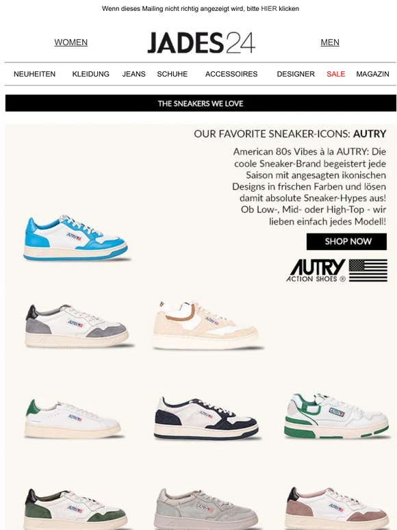 Hi Kunde, OUR FAVORITE SNEAKER-ICONS: AUTRY // SHOP NOW