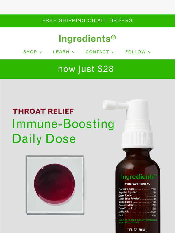Boost Wellness - Throat Spray Now $28