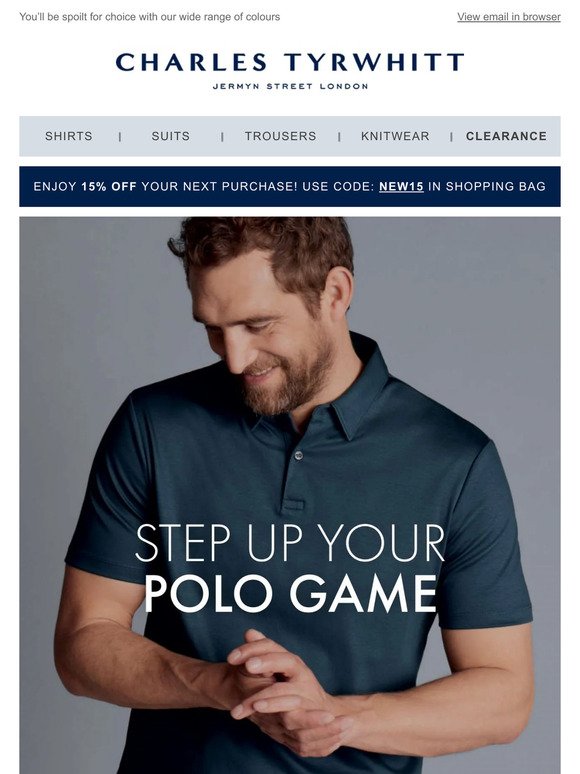 15% off NEW polos