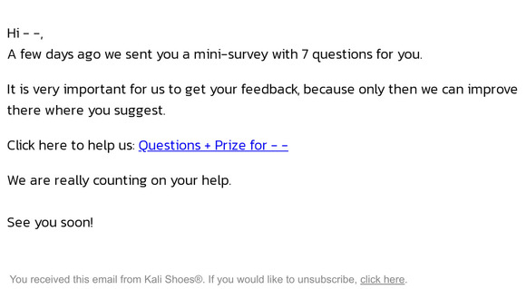 Survey for — —