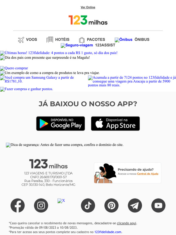 4 pontos a cada R$ 1 gasto⏱️DIA DOS PAIS CHEGANDO E A PROMO ACABANDO!