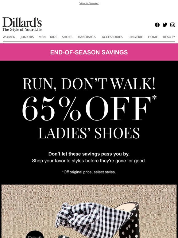 65% Off Select Ladies' Shoes — Run, Don't Walk!