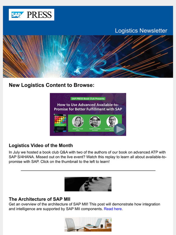SAP Press: Dive into SAP MII and learn about TM in SAP S/4HANA in this ...