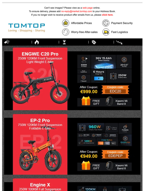 ENGWE Brand Sale - Get Free Gift Xiaomi Mi Band 8🎁⌚! 50Pcs Only!!⏰