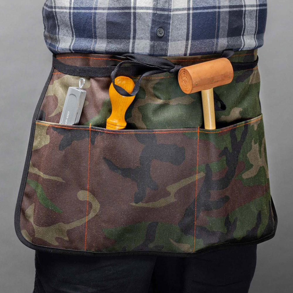 Image of USA Made Rugged & Versatile Waxed Cotton Apron- Camo