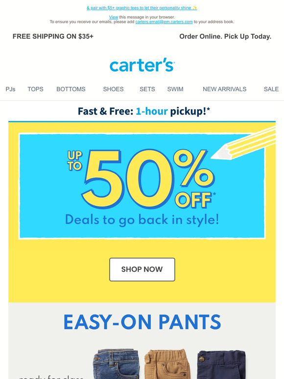 Carter's The perfect pants for BTS👇 Starting at 9! Milled