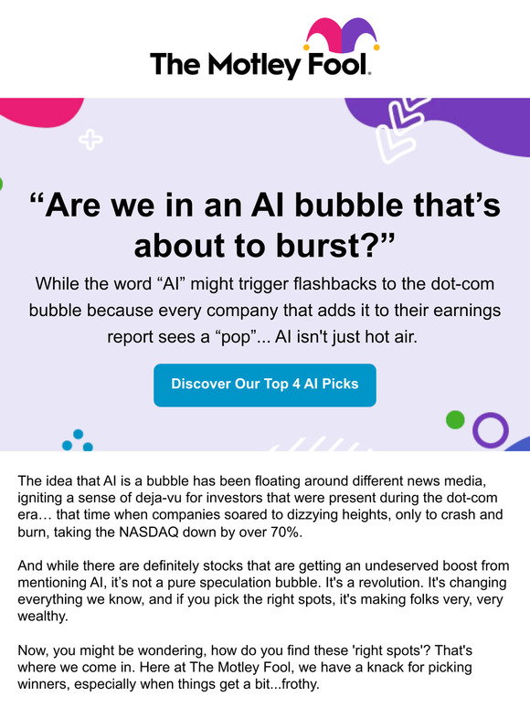 The Motley Fool: Are we in an AI bubble that’s about to 💥 burst? | Milled