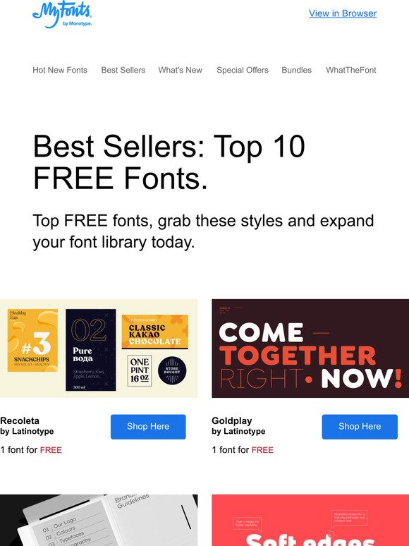 Best Sellers: 10 FREE Fonts