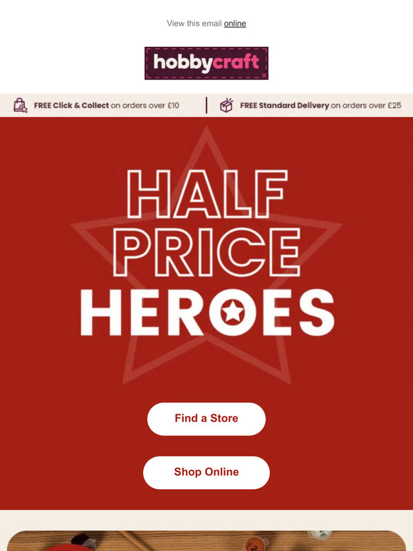 Hobbycraft: Discover our half price heroes 🤩 | Milled