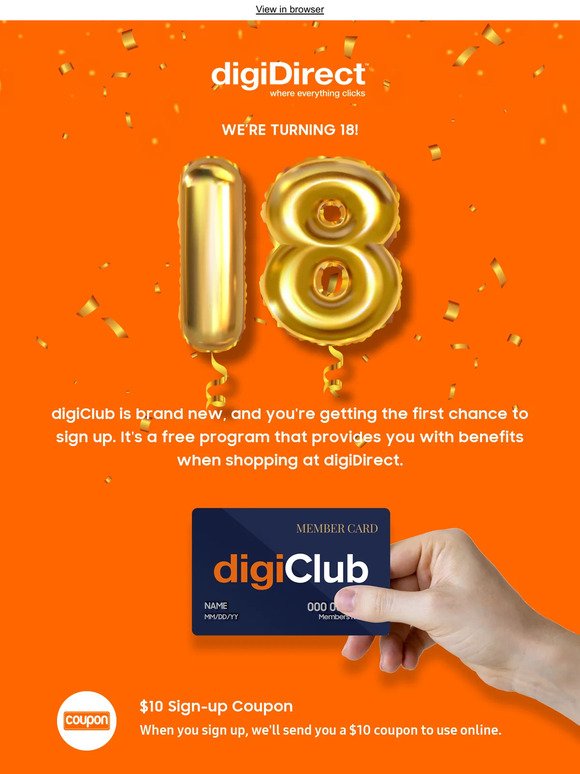 Don't forget to complete your digiClub signup