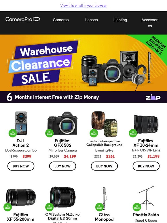 Clearance Sale: Amazing Deals on Camera Gear at CameraPro