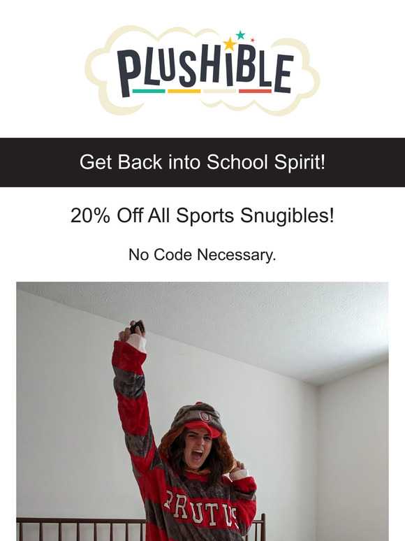 Score Big! 🏈 20% Off Plushible Sports Snugibles for Back to School 🎒!