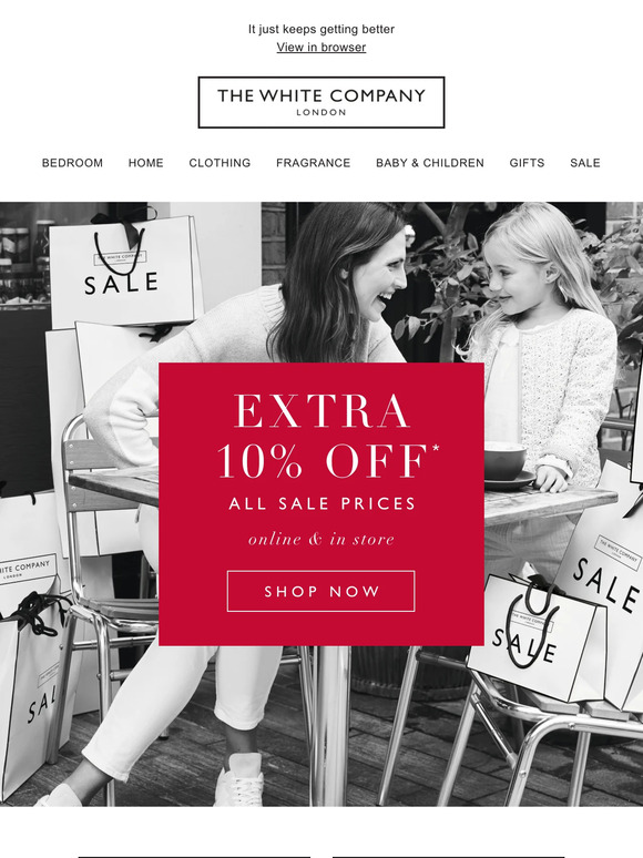 Extra 10% off sale starts now