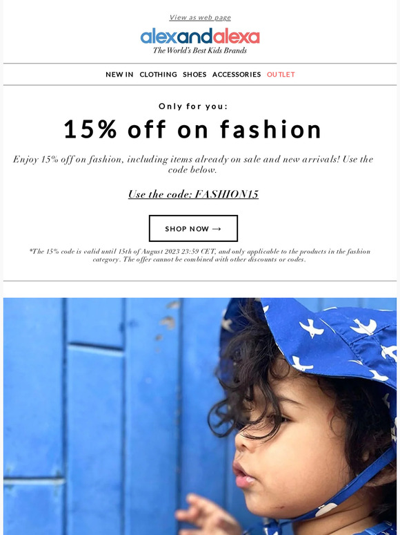 Only for you: 15% off on fashion! 💫