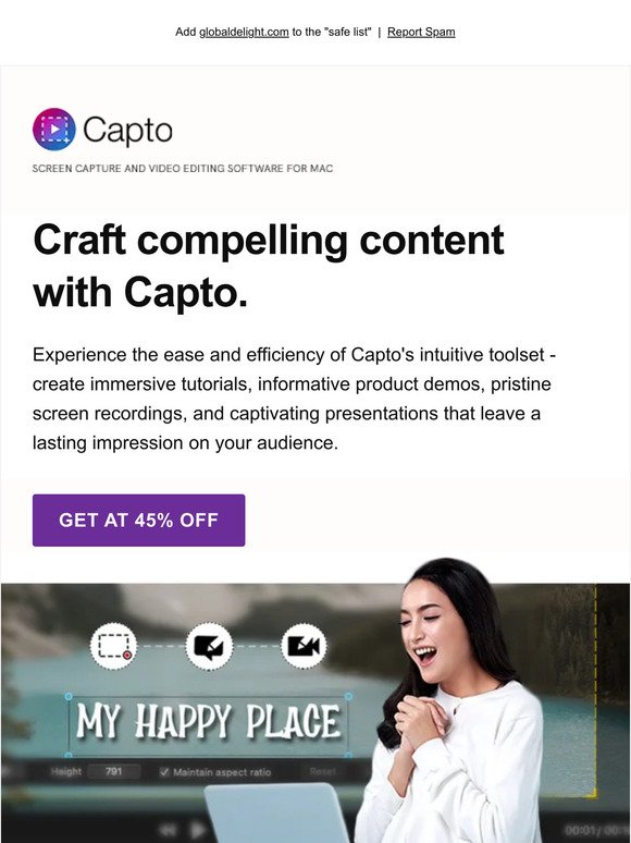 [45% OFF] Record, edit, and share effortlessly with Capto for macOS.