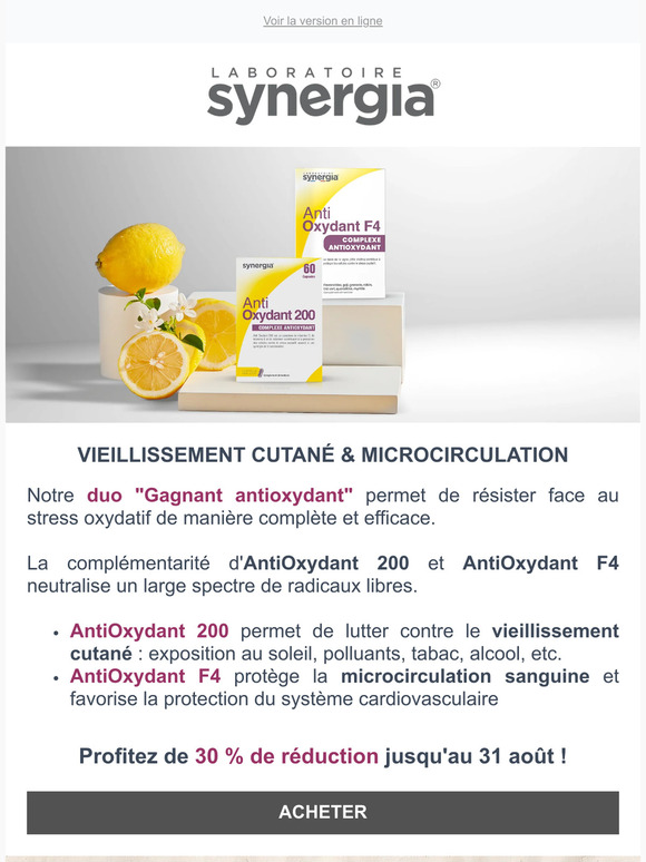 ☀️ -30 % sur le duo "Gagnant antioxydant" + livraison offerte jusqu'au 31 août !