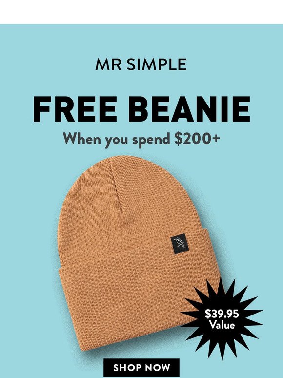 Free BEANIE 🎁 Spend and Get